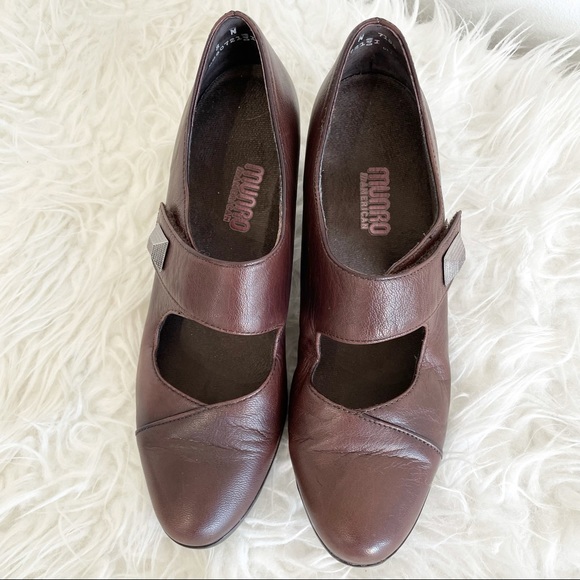 Munro Narrow Mary Jane leather shoes low heel - Picture 3 of 11